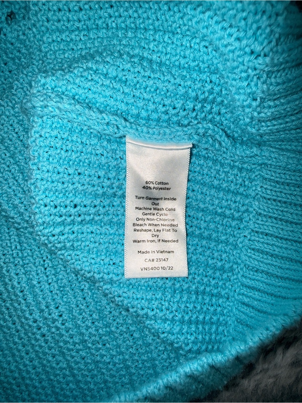 Talbots Turquoise Crewneck Sweater with Shoulder Buttons - Picture 4 of 4
